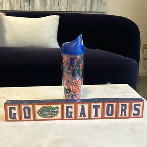 University of Florida Gator block set and Tervis cup.